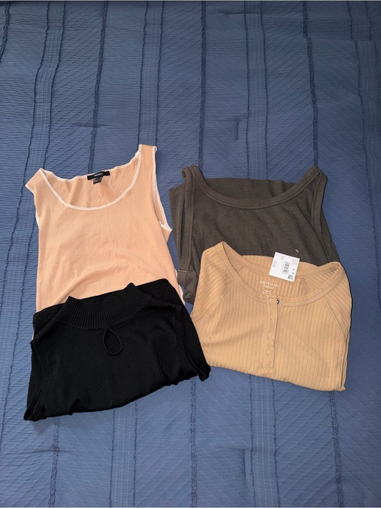 American Eagle Outfitters Tops - American Eagle Outfitters Ribbed Tank & Top Set - Black, Blush, Olive, Camel